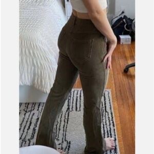 NWOT!! Zara Corduroy Olive Green High Waisted Women's Pants.